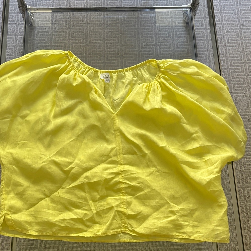 Velvet by Graham & Spencer Bright Yellow Peasant Blouse